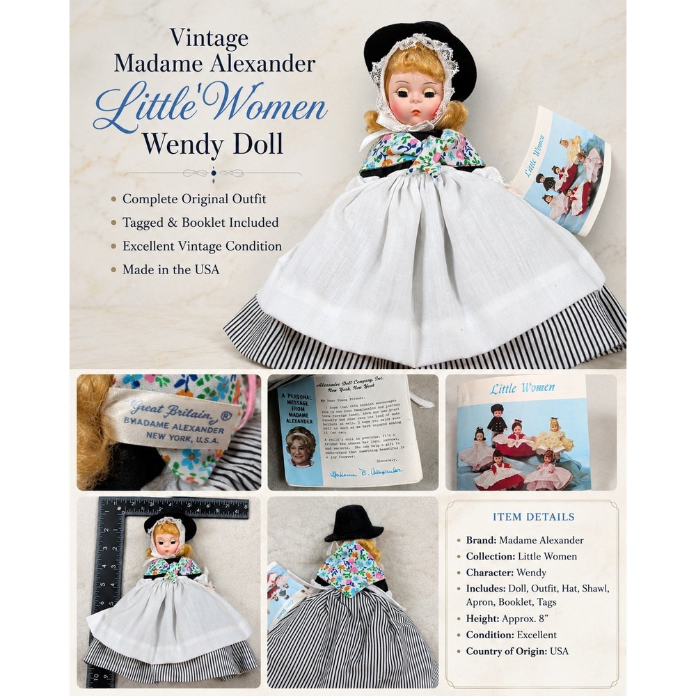 Madame Alexander Great Britain 8 Inch Doll International Collection Vintage Tag